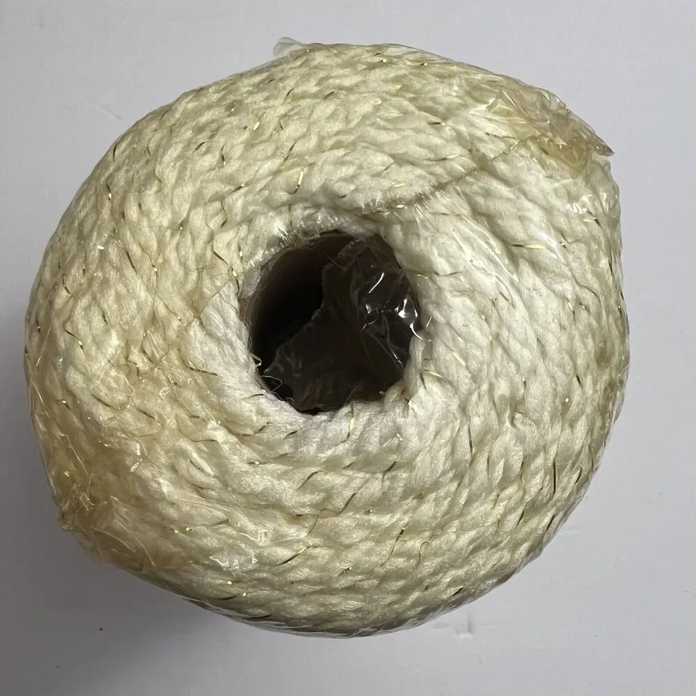 Poli Krafte Klitter Korde Herculon 6mm 100 Yards White Gold Macrame Knotting